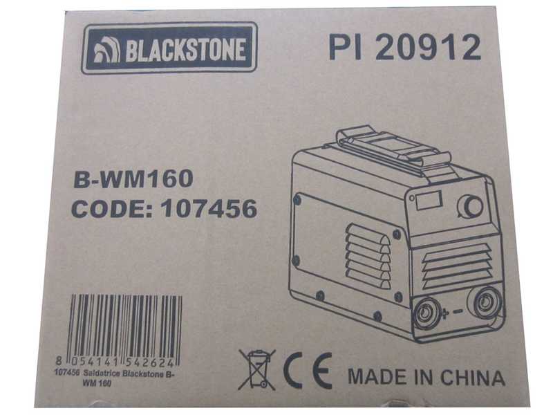 Poste &agrave; souder inverter &agrave; &eacute;lectrode &agrave; courant Blackstone B-WM 160 - 160 A - avec Kit MMA