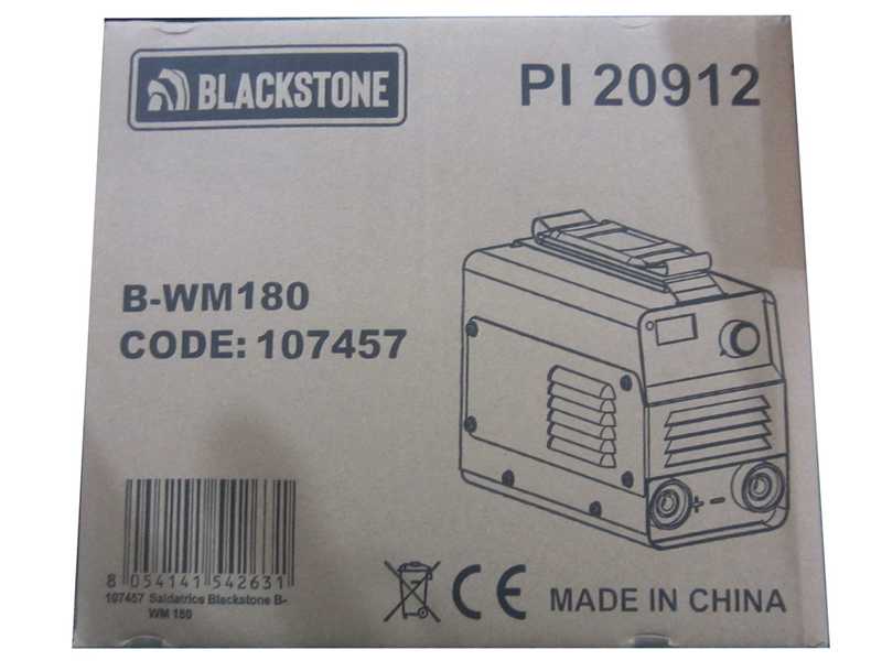 Poste &agrave; souder inverter &agrave; &eacute;lectrode &agrave; courant continu Blackstone B-WM 180 - 180 A - avec Kit MMA