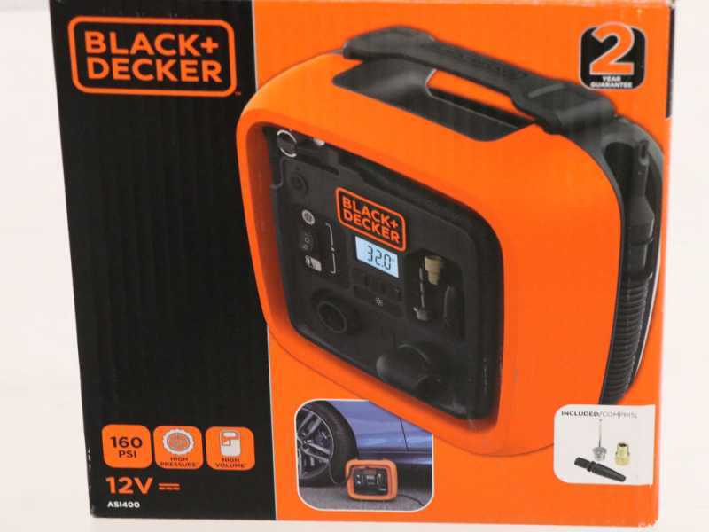 BLACK+DECKER - Tête de gonfleur-compresseur Multievo - Capacité de gonflage  : 0-80 PSI / 5,5 Bar - Fourni avec 2 embouts, 18V, Noir, Orange - MTNF9-XJ  : : Bricolage