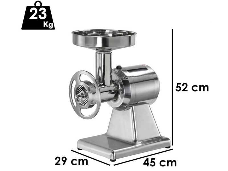 Hachoir &agrave; viande &eacute;lectrique FIMAR TC22SN - groupe de broyage amovible en acier inox - triphas&eacute; 400V / 1.5 CV