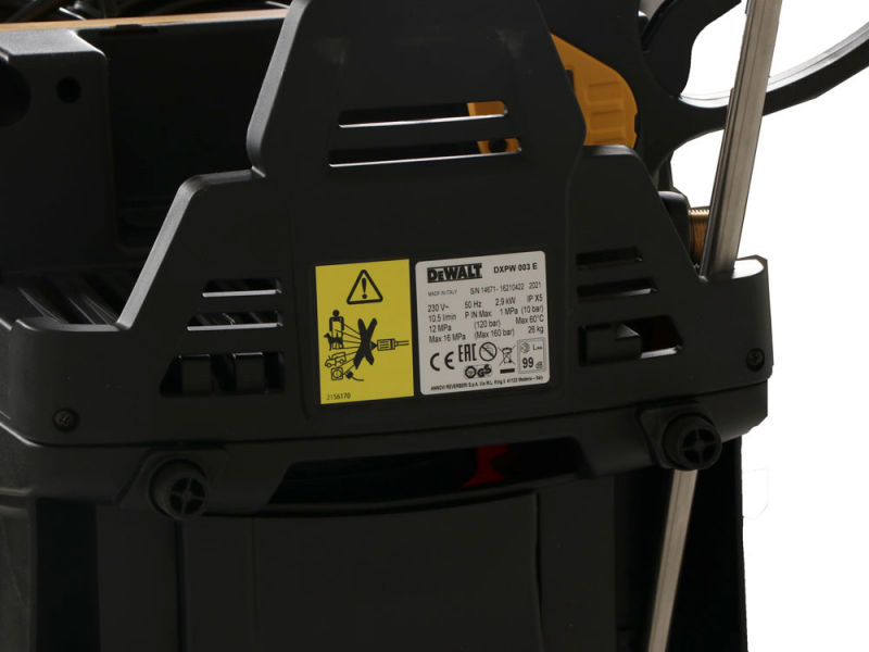 Nettoyeur haute pression DEWALT DXPW 003E - Pression max 160 bars