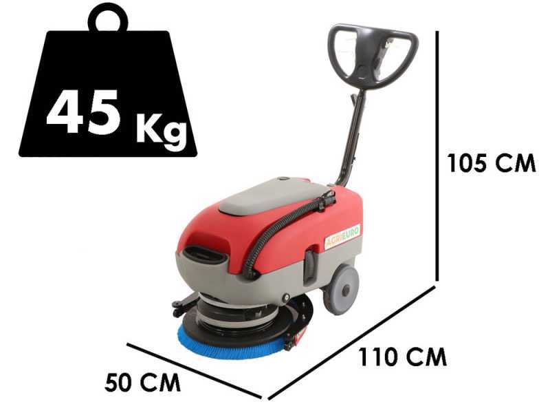 Autolaveuse &agrave; batterie AgriEuro U.T. LP-430-B - Laveuse de sol 2 x (12v 35Ah)