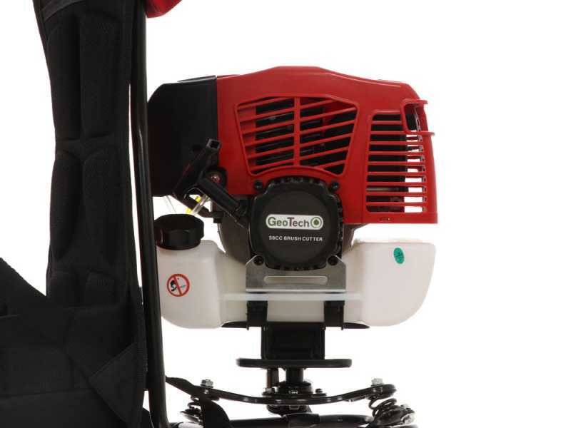D&eacute;broussailleuse thermique avec sac &agrave; dos 2 temps GeoTech GT-2 58 BP - 58cm3