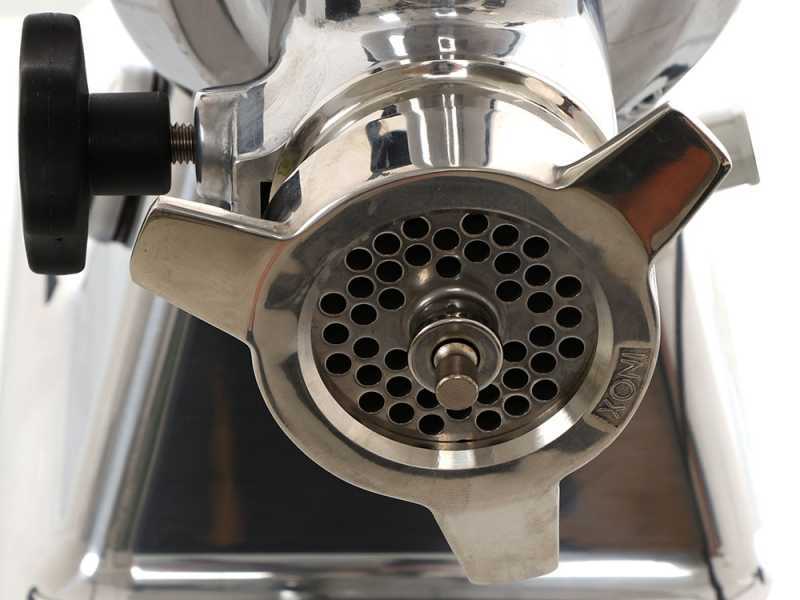 Fimar TC12T - Hachoir &agrave; viande &eacute;lectrique avec r&acirc;pe int&eacute;gr&eacute;e - 400 V - 1 CV - Groupe de hachage INOX - Sans inverseur de marche