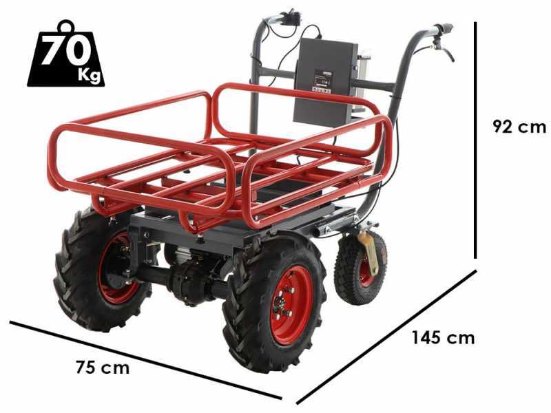 Brouette &eacute;lectrique &agrave; batterie Geotech CAR 300T-T PLUS - Batterie de 40V et 6 Ah