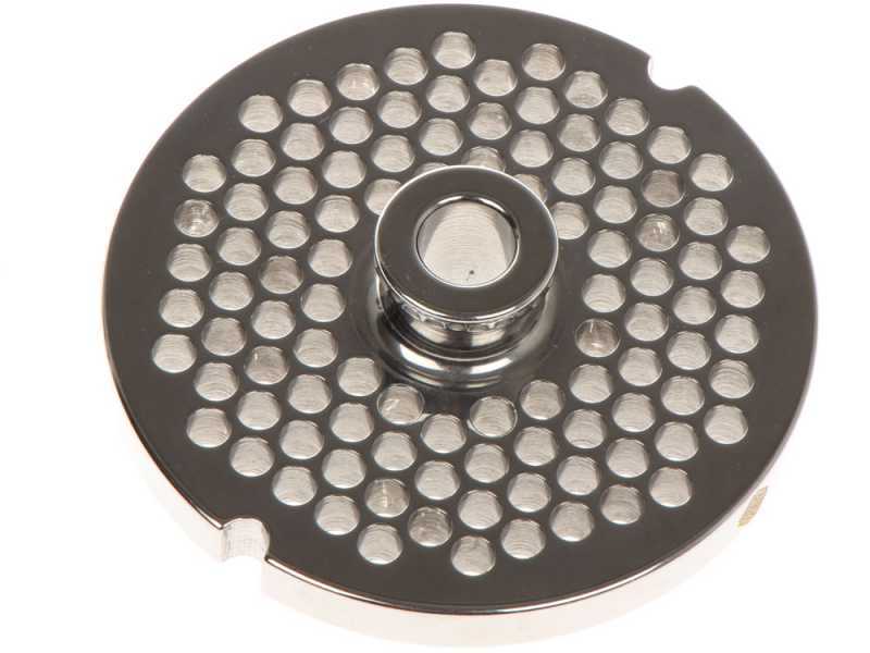 Fili&egrave;re pour hachoir &agrave; viande N.22 - trous de &Oslash; 6  - diam&egrave;tre fili&egrave;re 82 mm