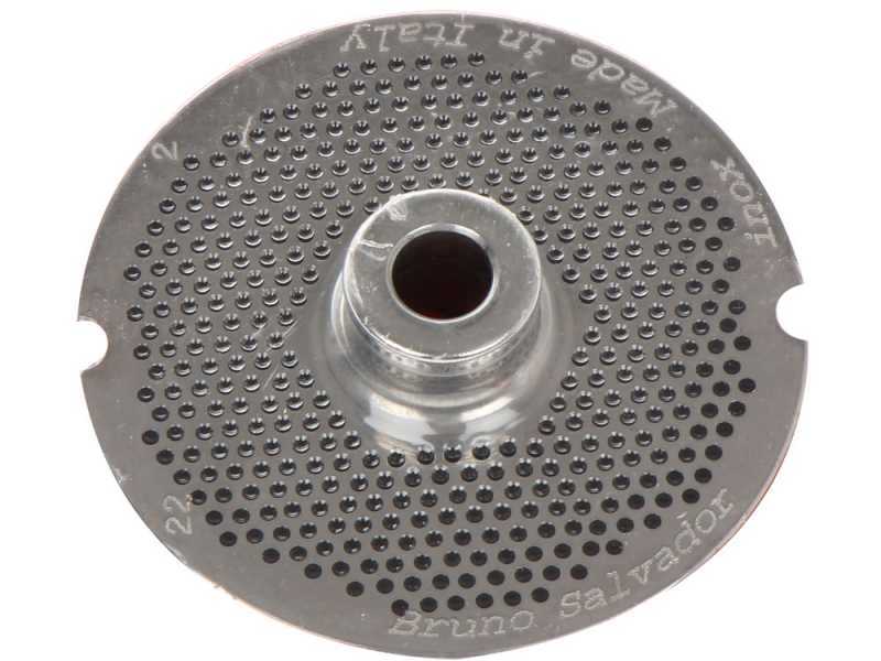Fili&egrave;re pour hachoir &agrave; viande N.22 - trous de &Oslash; 2 mm - diam&egrave;tre fili&egrave;re 82 mm