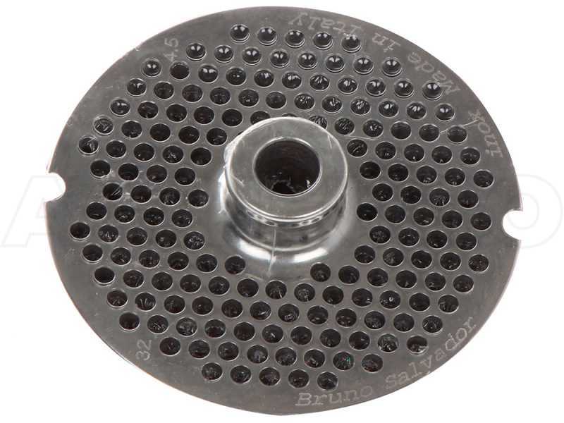 Fili&egrave;re pour hachoir &agrave; viande N.12 - trous de &Oslash; 4.5 mm  - diam&egrave;tre fili&egrave;re 69 mm