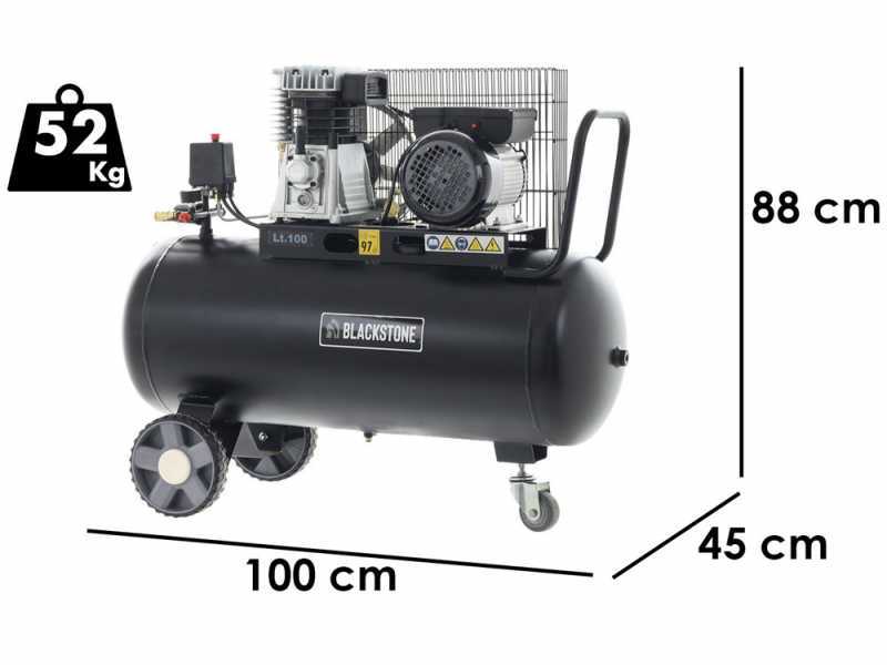 BlackStone B-LBC 100-20 - Compresseur d'air &eacute;lectrique &agrave; courroie - Moteur 2 CV - 100 L