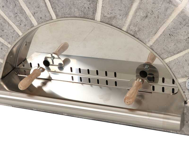 AgriEuro FAMILY STONE - Four &agrave; bois pour pizzas d'ext&eacute;rieur Gris de 80X60 - 4 pizzas