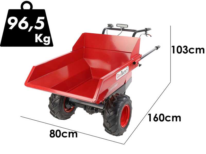 Brouette &agrave; batterie GeotechPro Mini Dumper Car E300 - Caisson dumper manuel 300Kg