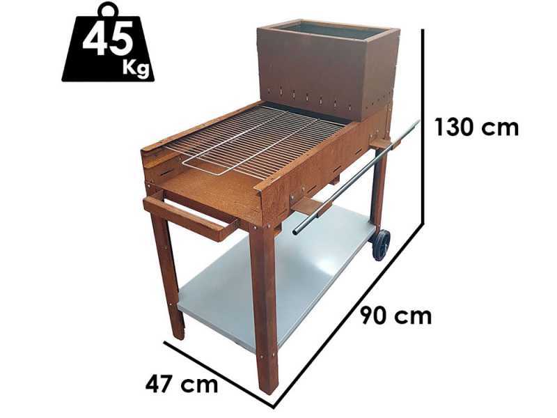 Flipper 50 - Barbecue &agrave; bois et charbon en corten