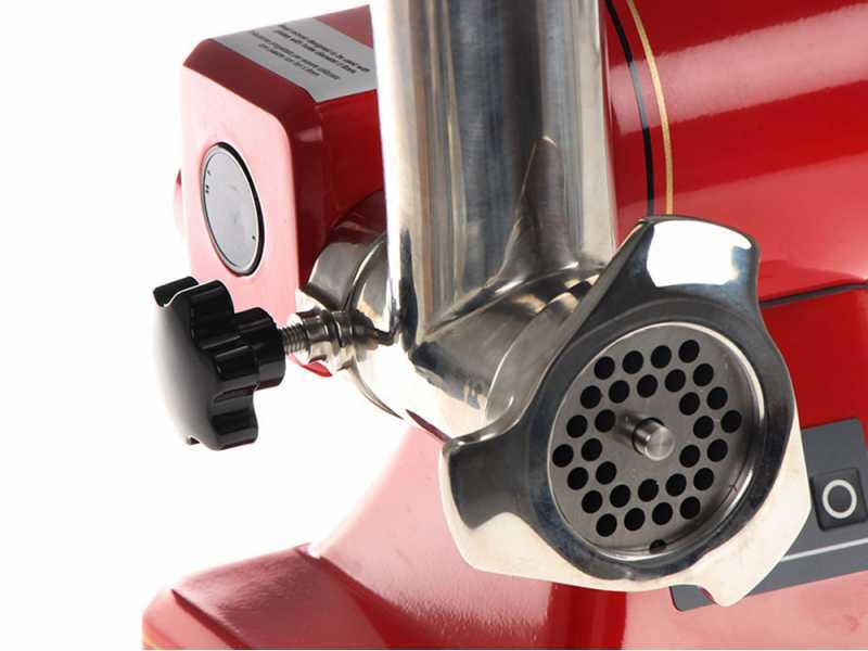 Fama TS8R Retr&ograve; - Hachoir &agrave; viande &eacute;lectrique - Corps en aluminium - Groupe de hachage en acier inox - 230V