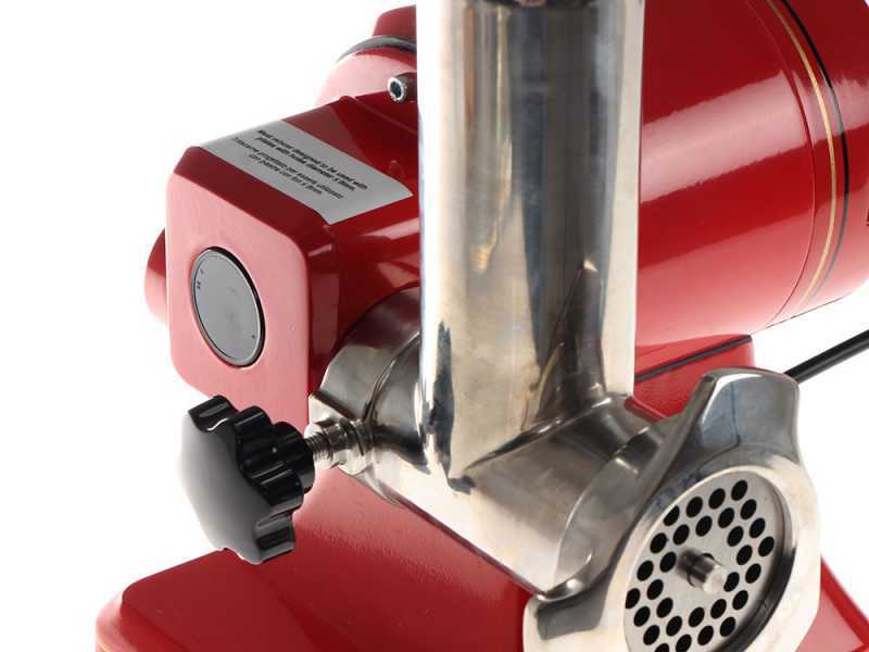 Fama TS8R Retr&ograve; - Hachoir &agrave; viande &eacute;lectrique - Corps en aluminium - Groupe de hachage en acier inox - 230V