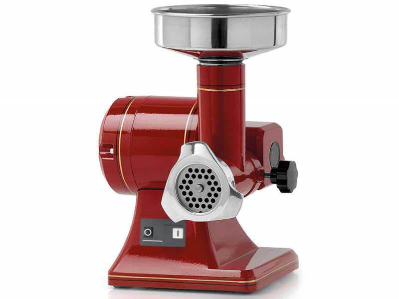 Fama TS8R Retr&ograve; - Hachoir &agrave; viande &eacute;lectrique - Corps en aluminium - Groupe de hachage en acier inox - 230V