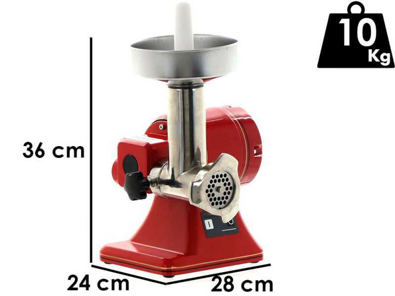 Fama TS8R Retr&ograve; - Hachoir &agrave; viande &eacute;lectrique - Corps en aluminium - Groupe de hachage en acier inox - 230V