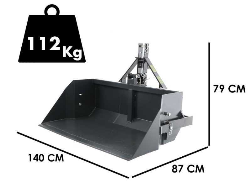 Godet arri&egrave;re pour tracteur Blackstone B-PAL 140 - avec lame de 140 cm - charge 400Kg