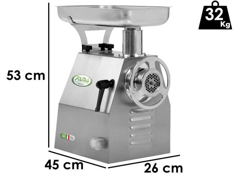 Fama TI22R - Hachoir &agrave; viande &eacute;lectrique - Corps et groupe de hachage en acier inox - 400V
