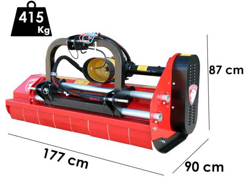 Ceccato Trincione 380 - T1600ID - Broyeur &agrave; tracteur - S&eacute;rie medium-lourde - D&eacute;port hydraulique