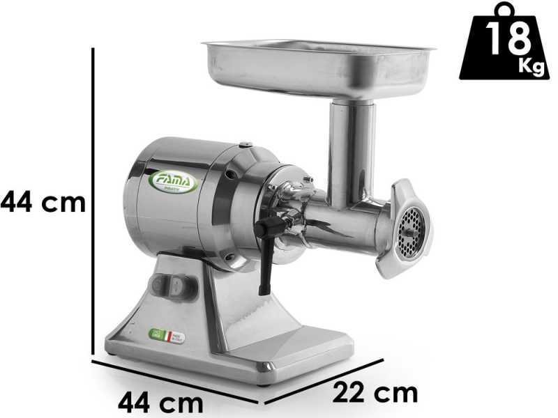 Fama TSK12 UNIKO - Hachoir &agrave; viande &eacute;lectrique - Corps en aluminium - Groupe de hachage en acier inox - 400V