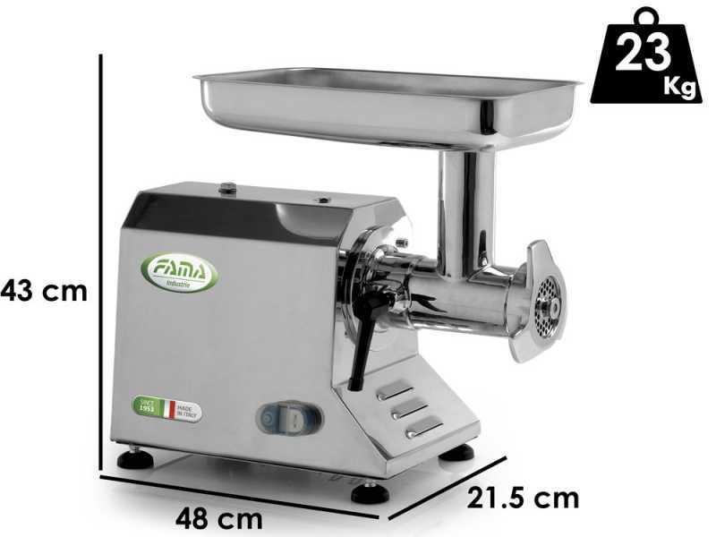 Fama TIK12 UNIKO - Hachoir &agrave; viande &eacute;lectrique - Corps et groupe de hachage en acier inox - 230V