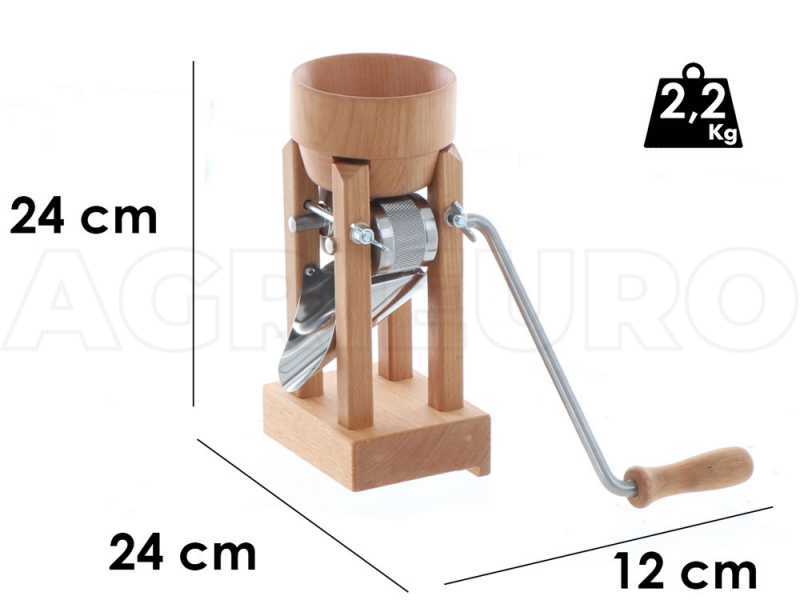 Eschenfelder 1210 en h&ecirc;tre 150g - Floconneuse manuelle avec des rouleaux en acier inox