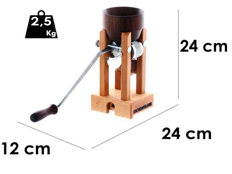 Floconneuse &agrave; entonnoir manuel en noix Eschenfelder avec rouleau en acier inoxydable