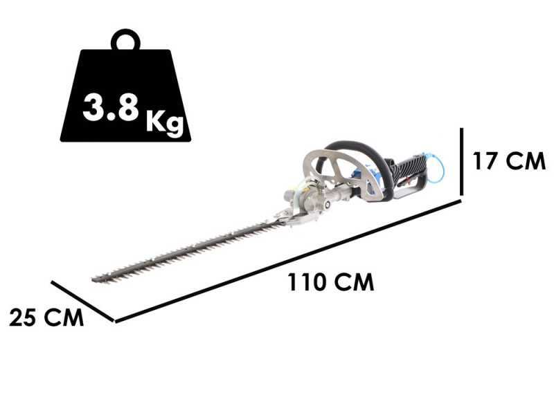 Taille-haies trimmer pneumatique Paterlini - lame de 60 cm - inclination jusqu'&agrave; 90 degr&eacute;s