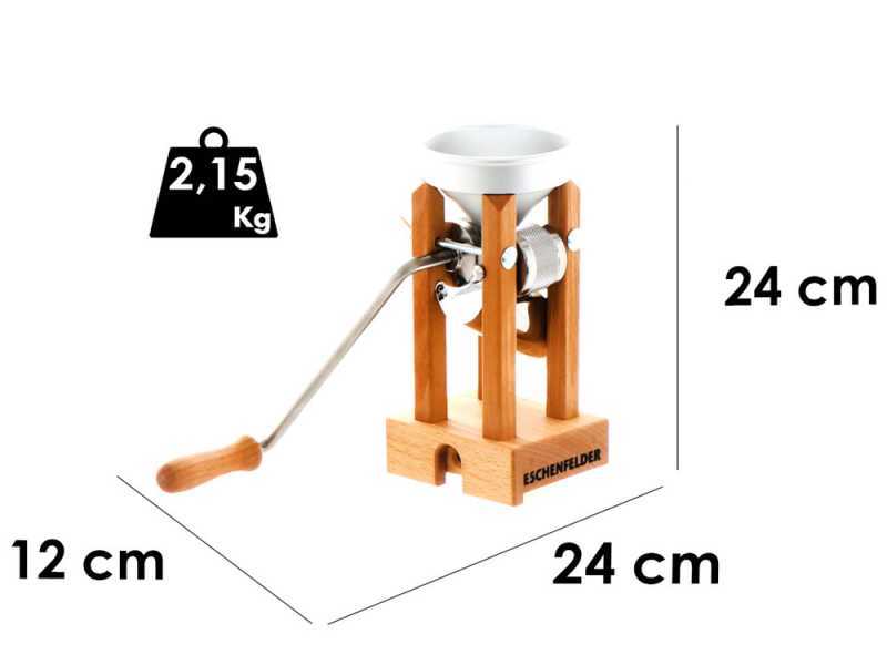 Floconneuse &agrave; entonnoir manuelle en aluminium Eschenfelder avec rouleaux en acier inoxydable