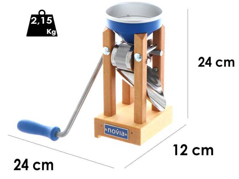 Floconneuse manuelle Eschenfelder Novia nb1200 en aluminium bleu avec rouleaux en acier inoxydable