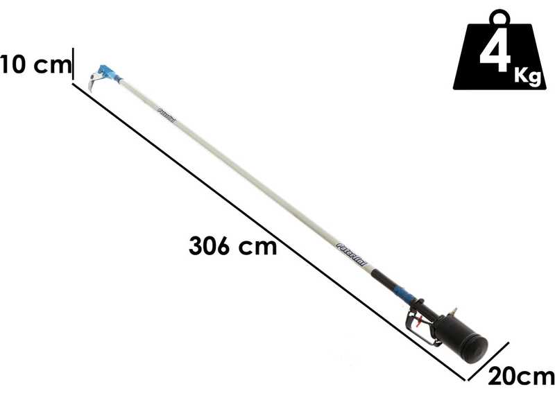 S&eacute;cateur pneumatique de taille Paterlini Ara 8/U - perche fixe de 2.5 m&egrave;tres - &agrave; air comprim&eacute;