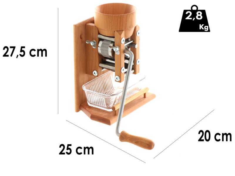 Eschenfelder 1230 en hêtre  150g - Floconneuse manuelle murale avec rouleaux en acier inoxydable