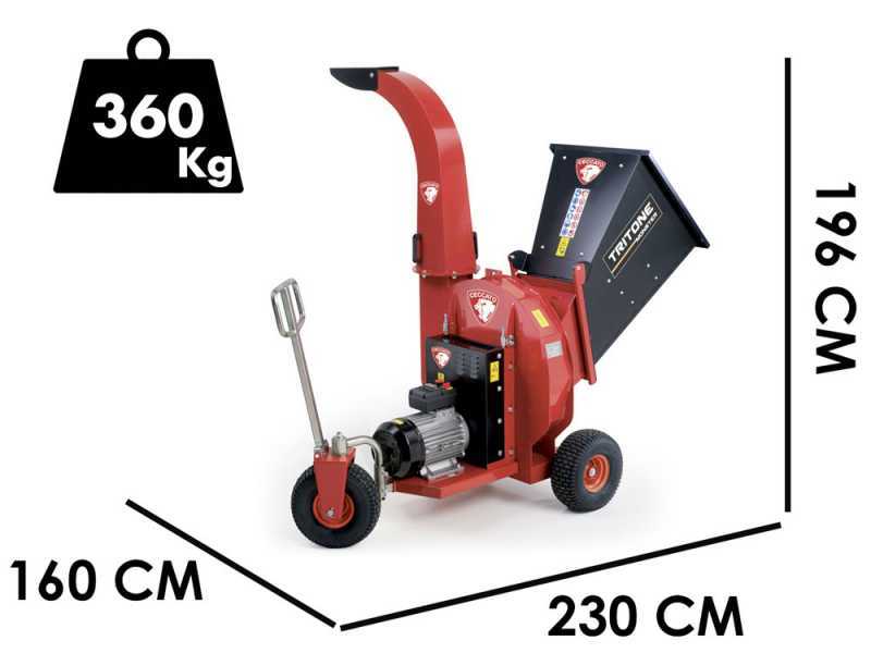 Ceccato Olindo Tritone Monster Electric - Broyeur de branches &eacute;lectrique  - Triphas&eacute; - 12.5 CV