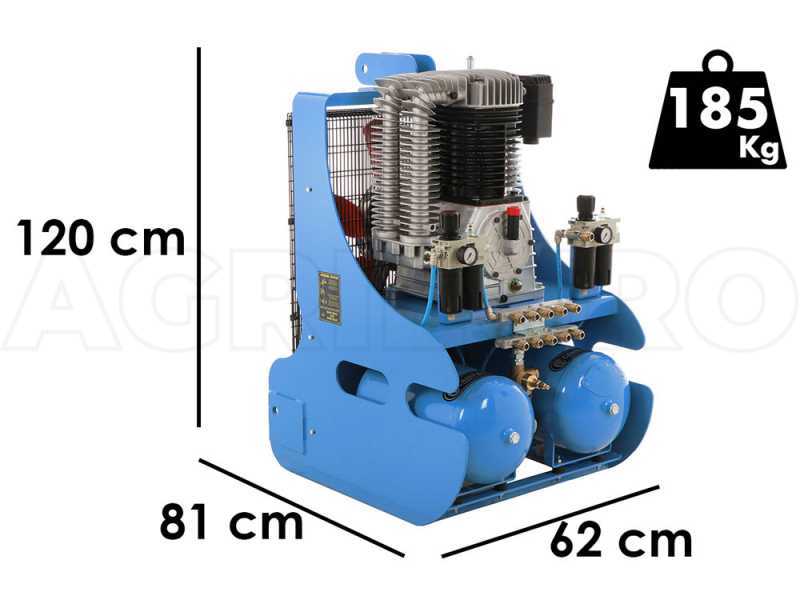 Compresseur avec attelage pour tracteur Campagnola PTO ECOPLUS 1500 - R&eacute;colte olives et taille