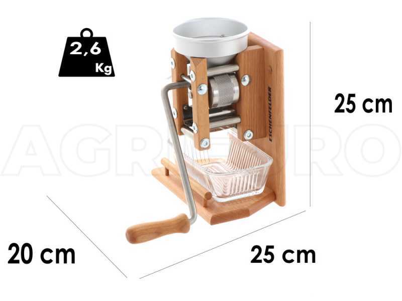 Floconneuse manuelle murale Eschenfelder 1220 en aluminium avec rouleaux en acier inoxydable