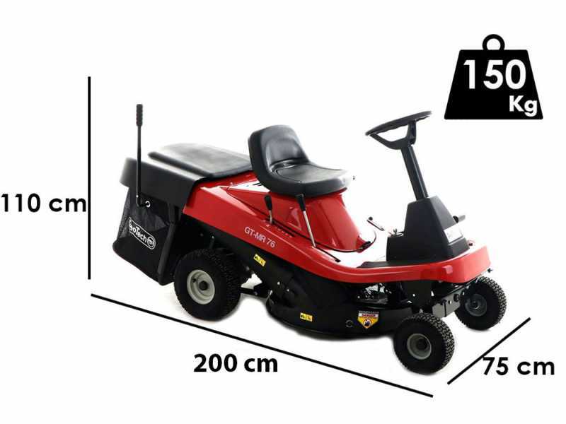 Tracteur Rider tondeuse GeoTech-Pro GT-MR 76 Mini rider - moteur de 432cm3 avec d&eacute;marrage &eacute;lectrique