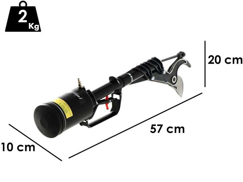 S&eacute;cateur &eacute;lectrique pneumatique de taille Paterlini Ara 8/D -  Poign&eacute;e directe - &Agrave; air comprim&eacute;