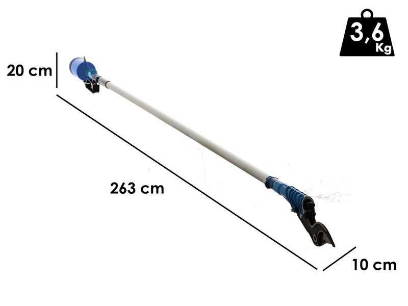 S&eacute;cateur pneumatique de taille Paterlini Ara 8/D - perche fixe de 2.0 m - &agrave; air comprim&eacute;