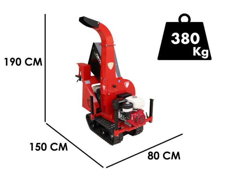 Ceccato Olindo Tritone BIG CINGO - Broyeur autotract&eacute; &agrave; chenilles sur brouette  - Moteur Honda GX390