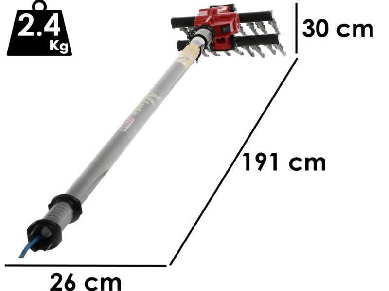 Peigne vibreur &eacute;lectrique &agrave; batterie Zanon Olivar Electric AL 300 de 191/316 cm - Perche t&eacute;lescopique en aluminium