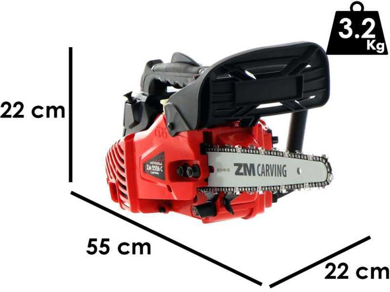 Tron&ccedil;onneuse &agrave; moteur thermique l&eacute;g&egrave;re de taille ZM2526C avec barre Carving de 25 cm