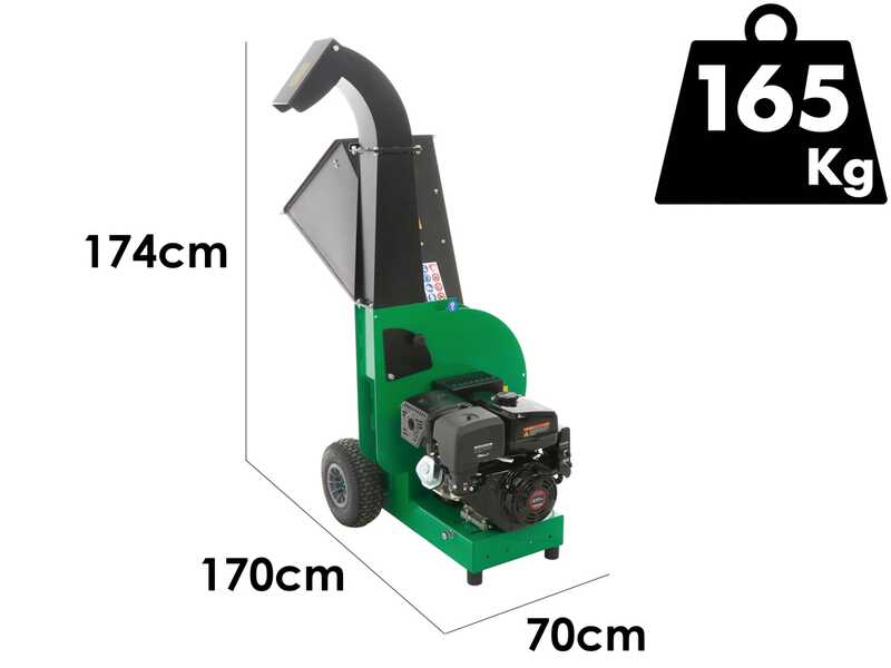 Seven Italy BIGCH420 - Broyeur de branches thermique - Moteur Loncin G420F - D&eacute;marrage &eacute;lectrique