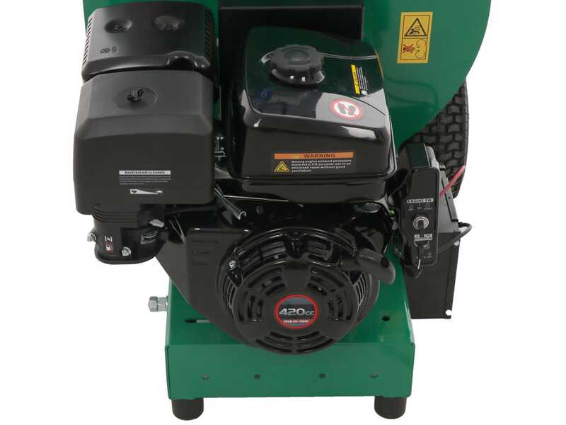 Seven Italy BIGCH420 - Broyeur de branches thermique - Moteur Loncin G420F - D&eacute;marrage &eacute;lectrique