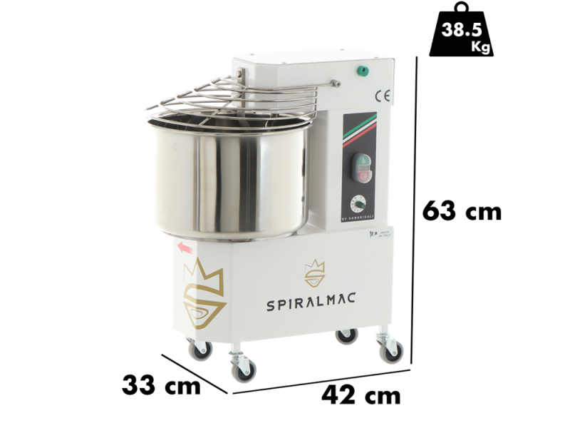 P&eacute;trin SPIRALMAC SV12VV avec variateur &agrave; 10 vitesses - Capacit&eacute; 12 Kg