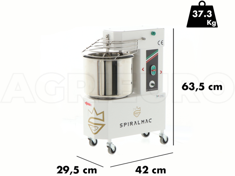 P&eacute;trin SPIRALMAC SV12 ROYAL HH - Capacit&eacute; de p&acirc;te 12 Kg - 10 vitesses