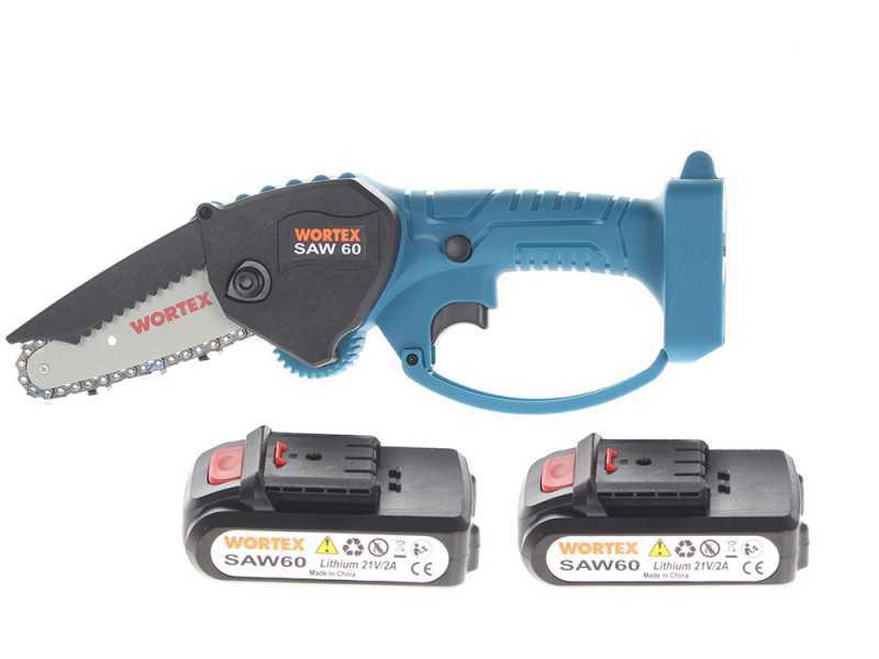 &Eacute;lagueuse sur batterie WORTEX SAW 60 - avec 2 batteries et un chargeur offert