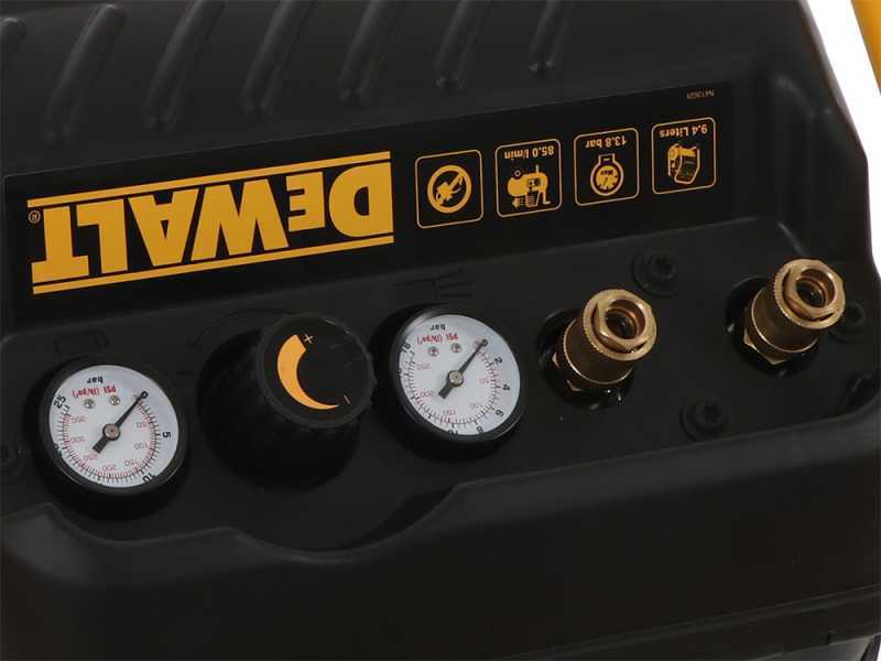 Compresseur d'air &eacute;lectrique compact portatif DEWALT DPC10QTC-QS - Cuve de 10 litres - Moteur de 1.5 CV