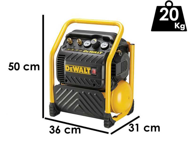 Compresseur d'air &eacute;lectrique compact portatif DEWALT DPC10QTC-QS - Cuve de 10 litres - Moteur de 1.5 CV