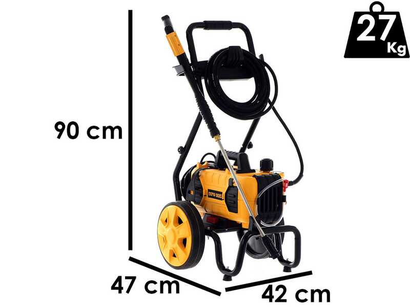 Nettoyeur haute pression &eacute;lectrique &agrave; eau froide DeWalt DXPW 001CE KART de 160 bars/500L/H max - avec chariot amovible