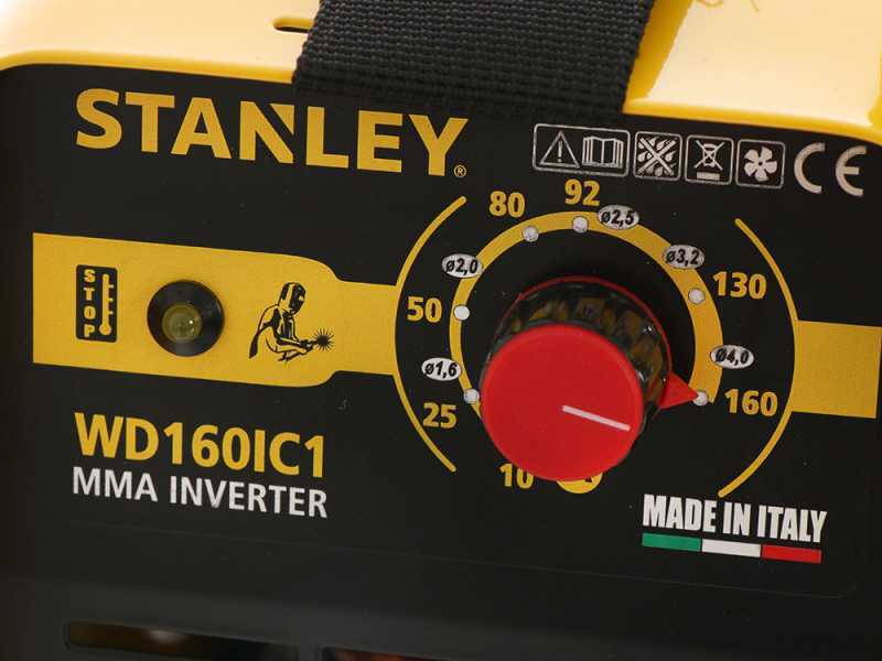 Poste &agrave; souder &agrave; inverter &agrave; &eacute;lectrode MMA Stanley WD160IC1  - avec Kit MMA - Cycle 15%@160A